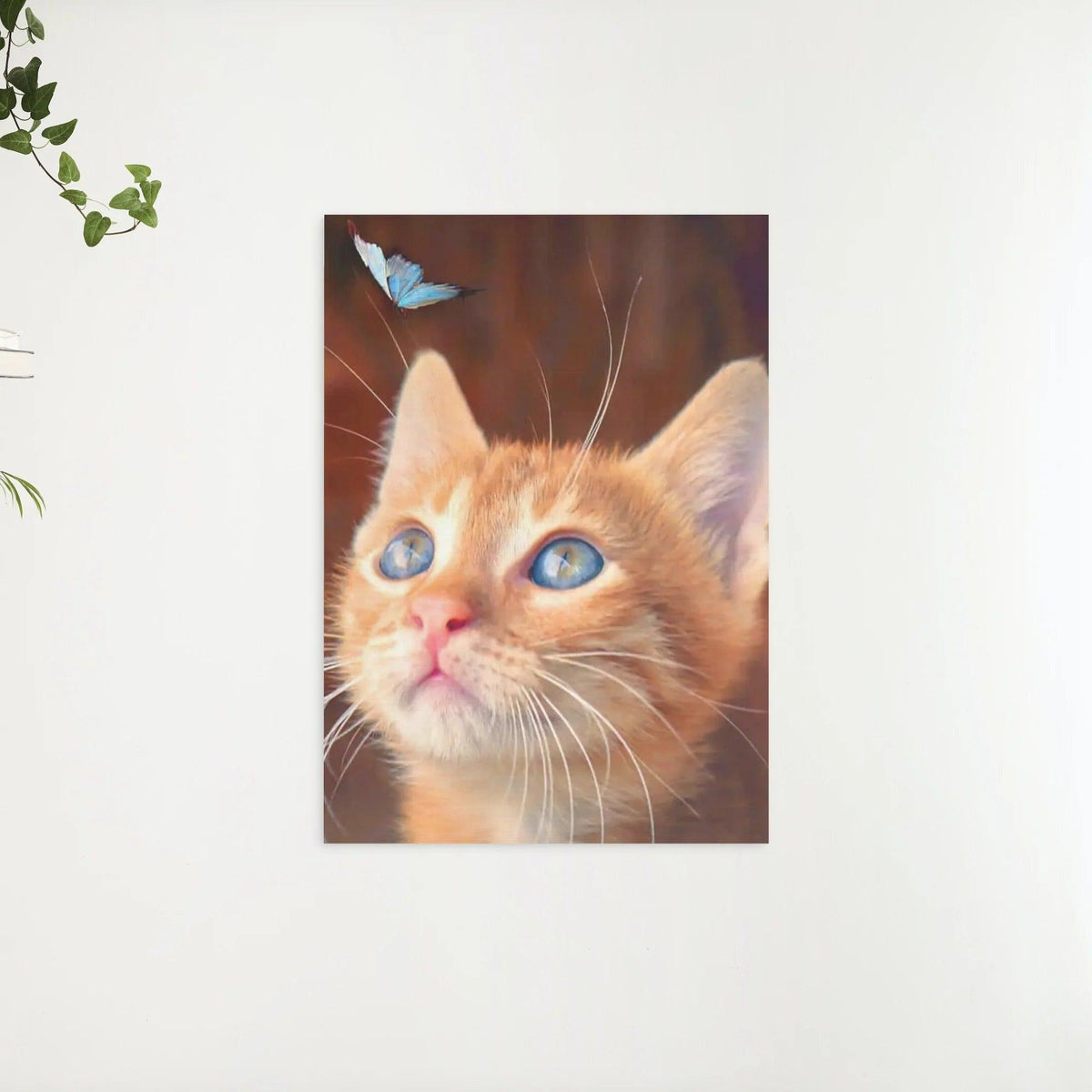 Diamond Painting - Bruine Poes met Blauwe Vlinder - SEOS®