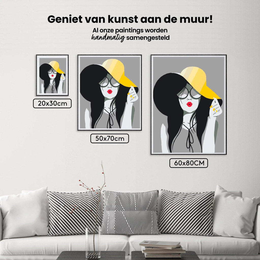 Diamond Painting - De dame met de gele hoed - SEOS Shop ®