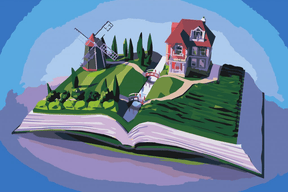 Diamond Painting - De molen op het boek - SEOS Shop ®