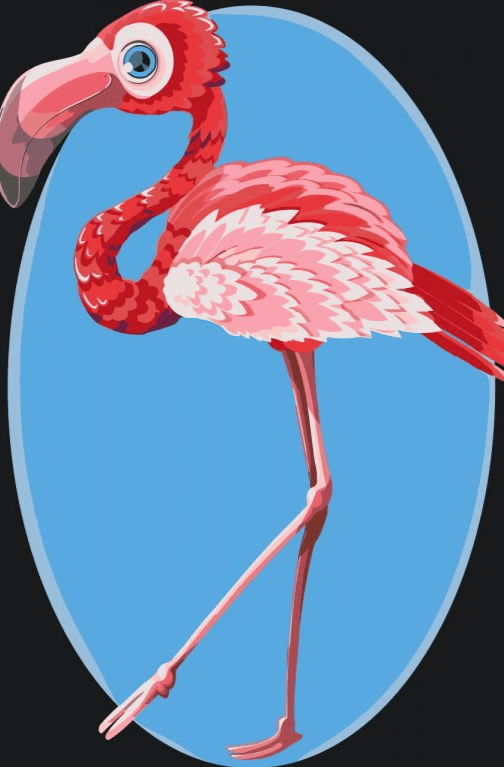 Diamond Painting - Een flamingo met zijn spullen - SEOS®