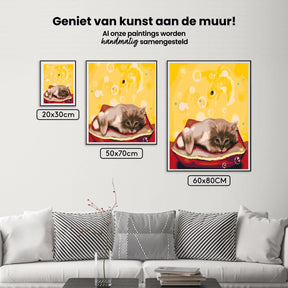 Diamond Painting - Een kat die droomt van een vis - SEOS®