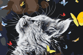 Diamond Painting - Een kat tussen de vlinders - SEOS®