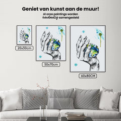Diamond Painting -  Een planeet in de hand van een vrouw - SEOS Shop ®