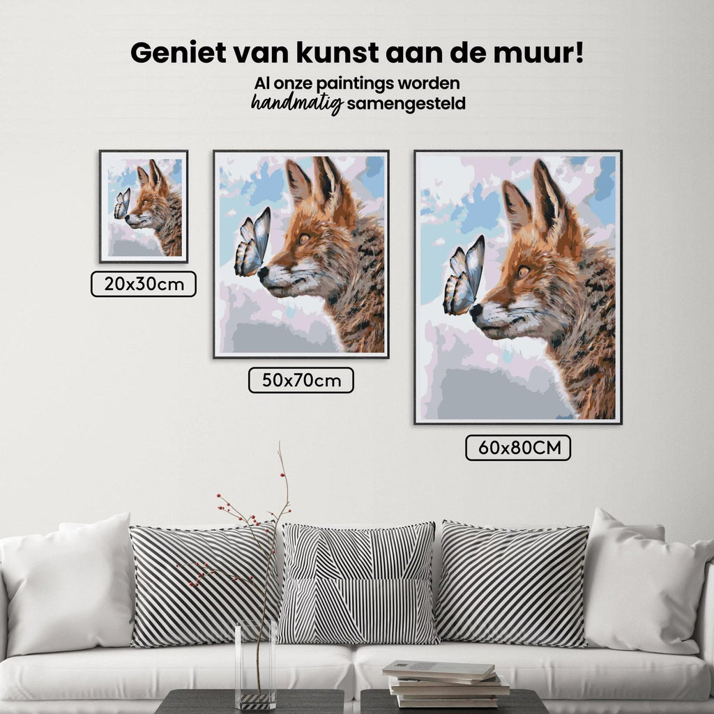 Diamond Painting - Een vos met een vlinder op zijn snuit - SEOS®