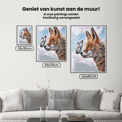 Diamond Painting - Een vos met een vlinder op zijn snuit - SEOS®