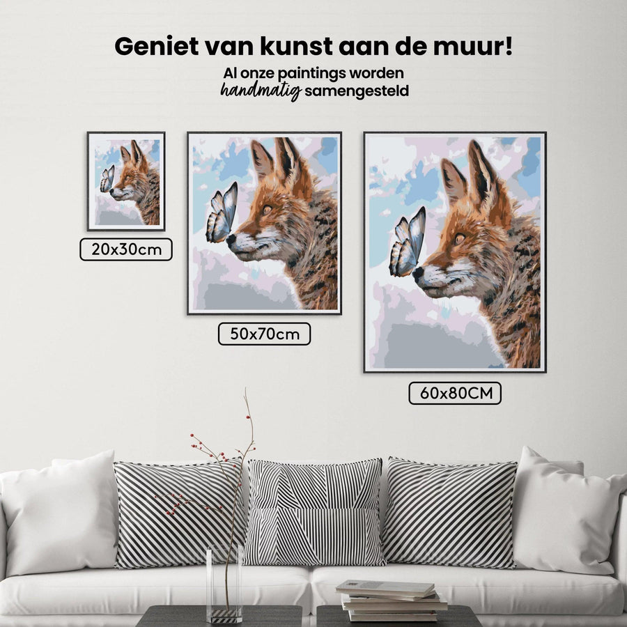 Diamond Painting - Een vos met een vlinder op zijn snuit - SEOS®