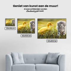Diamond Painting - Eend speelt met kat - SEOS®
