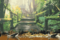 Diamond Painting - Eendenfamilie in het park - SEOS®