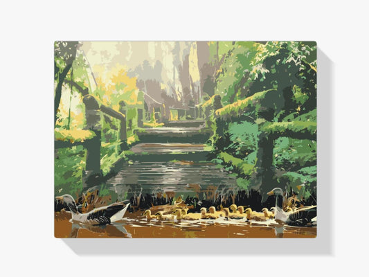 Diamond Painting - Eendenfamilie in het park - SEOS®