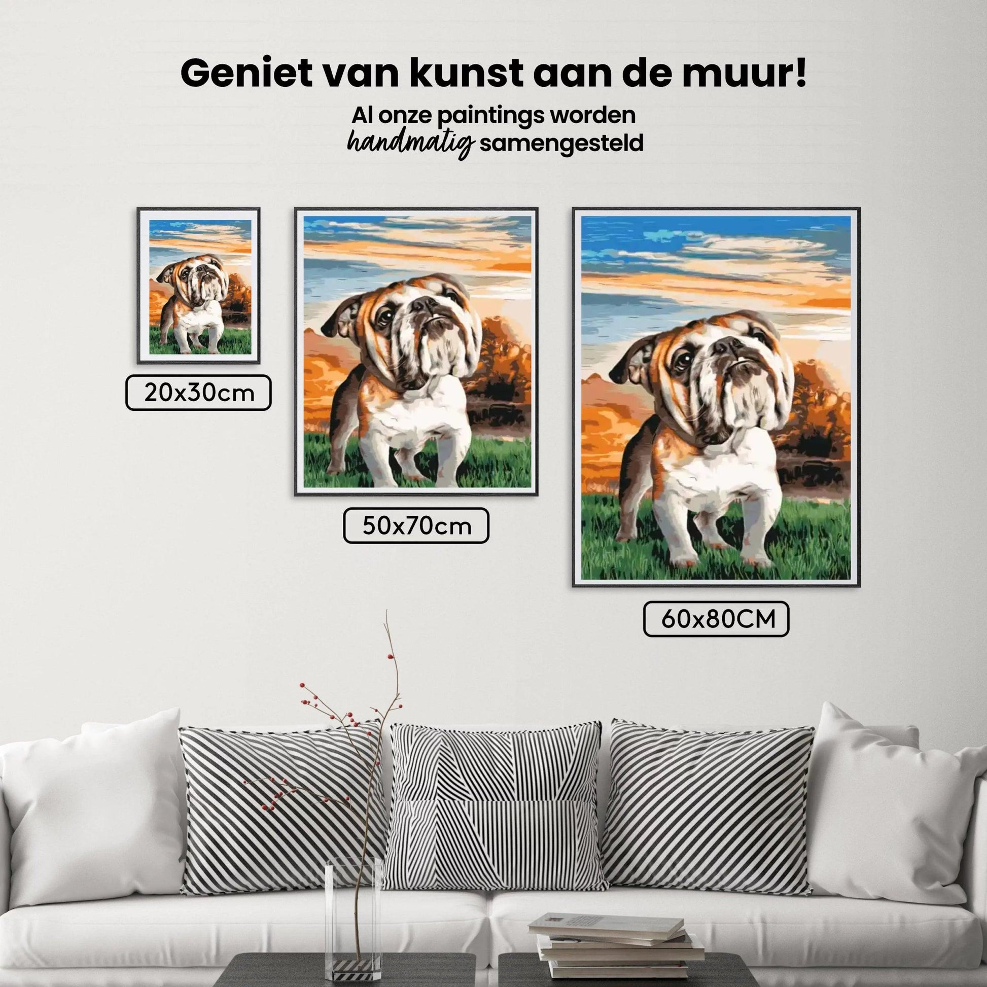 Diamond Painting - Engelse Bulldog in de tuin  - SEOS®