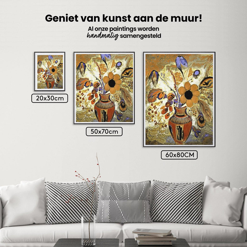 Diamond Painting - Etruskische vaas met bloemen - SEOS Shop ®