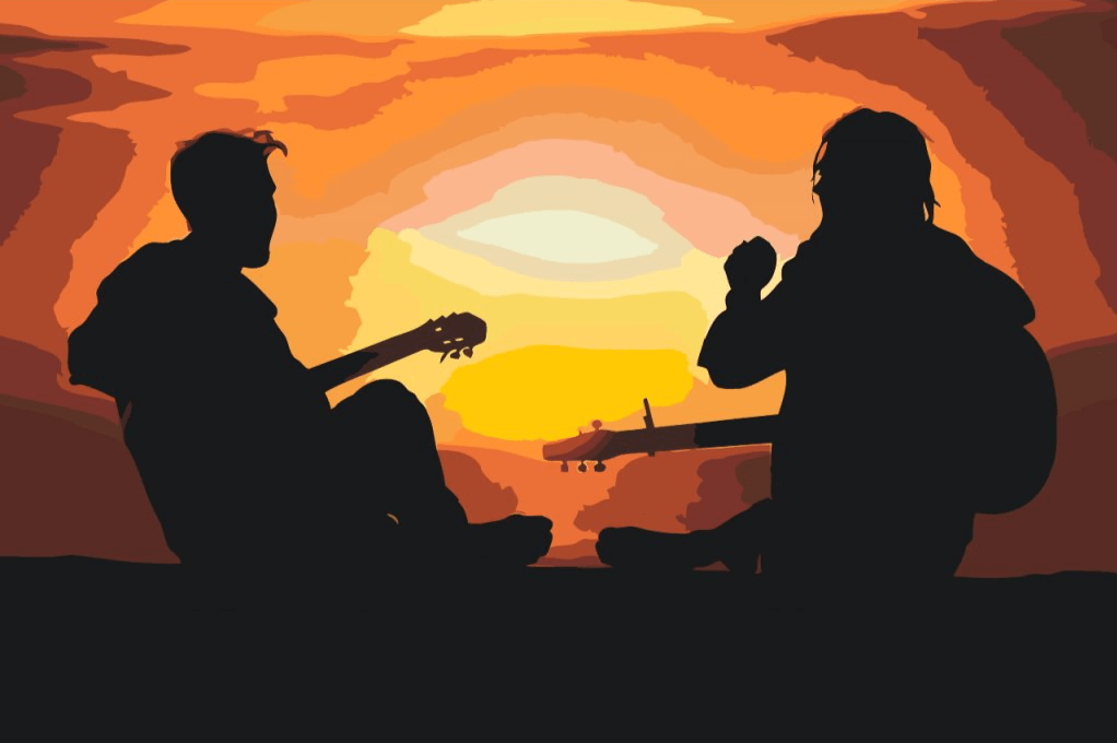 Diamond Painting - Gitaristen bij zonsondergang - SEOS Shop ®