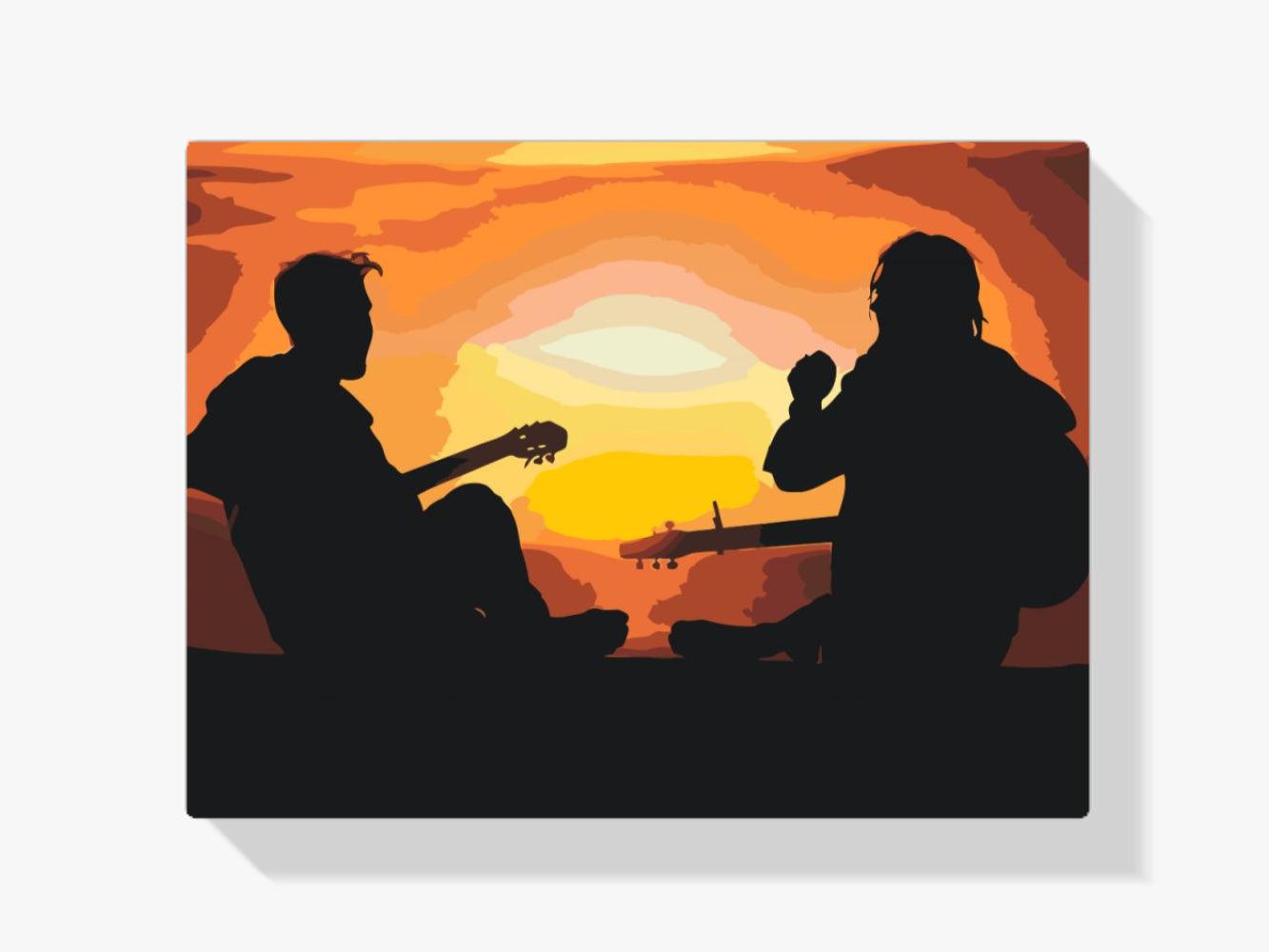 Diamond Painting - Gitaristen bij zonsondergang - SEOS Shop ®