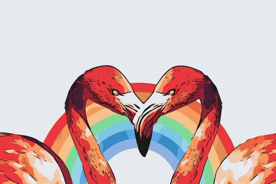 Diamond Painting - Hartvormige flamingo’s - SEOS®