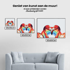 Diamond Painting - Hartvormige flamingo’s - SEOS®