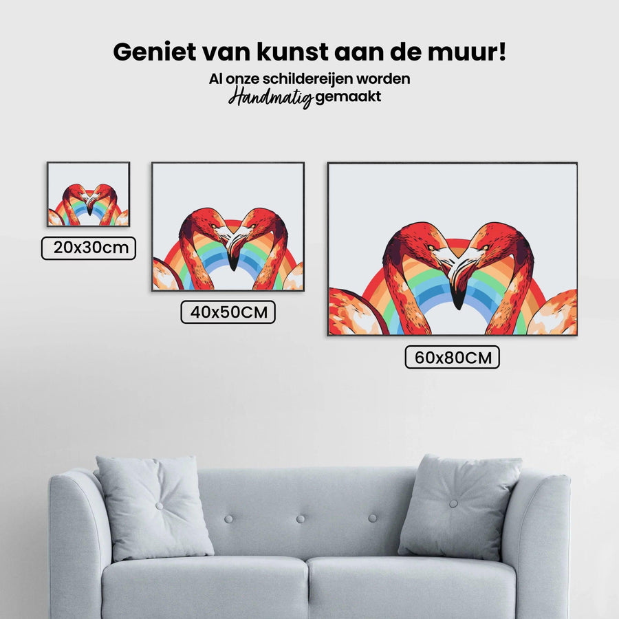 Diamond Painting - Hartvormige flamingo’s - SEOS®