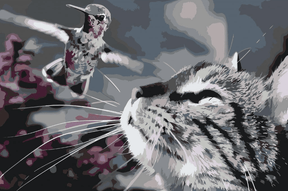Diamond Painting - Kat en vogel - SEOS®