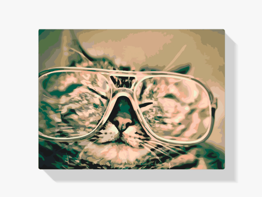 Diamond Painting - Kat met bril - SEOS®