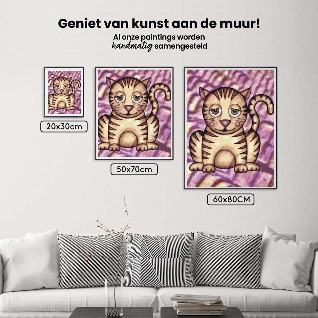 Diamond Painting - Kat met paarse wangen - SEOS®