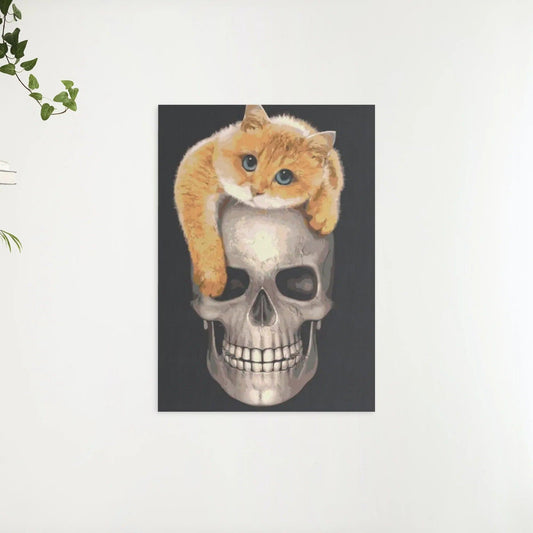Diamond Painting - Kat op de schedel - SEOS®