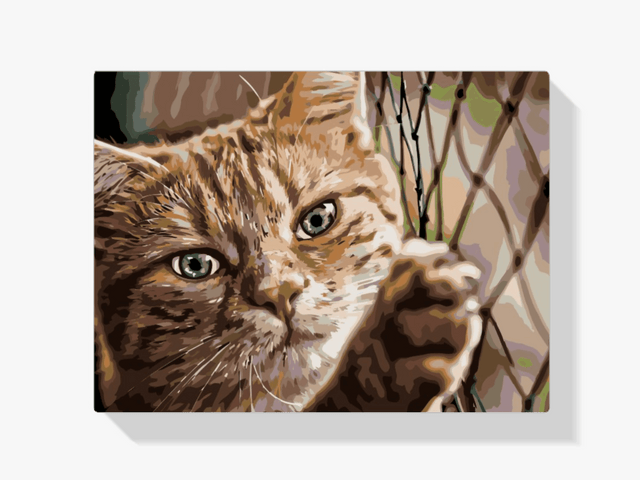 Diamond Painting - Kat op het hek - SEOS®