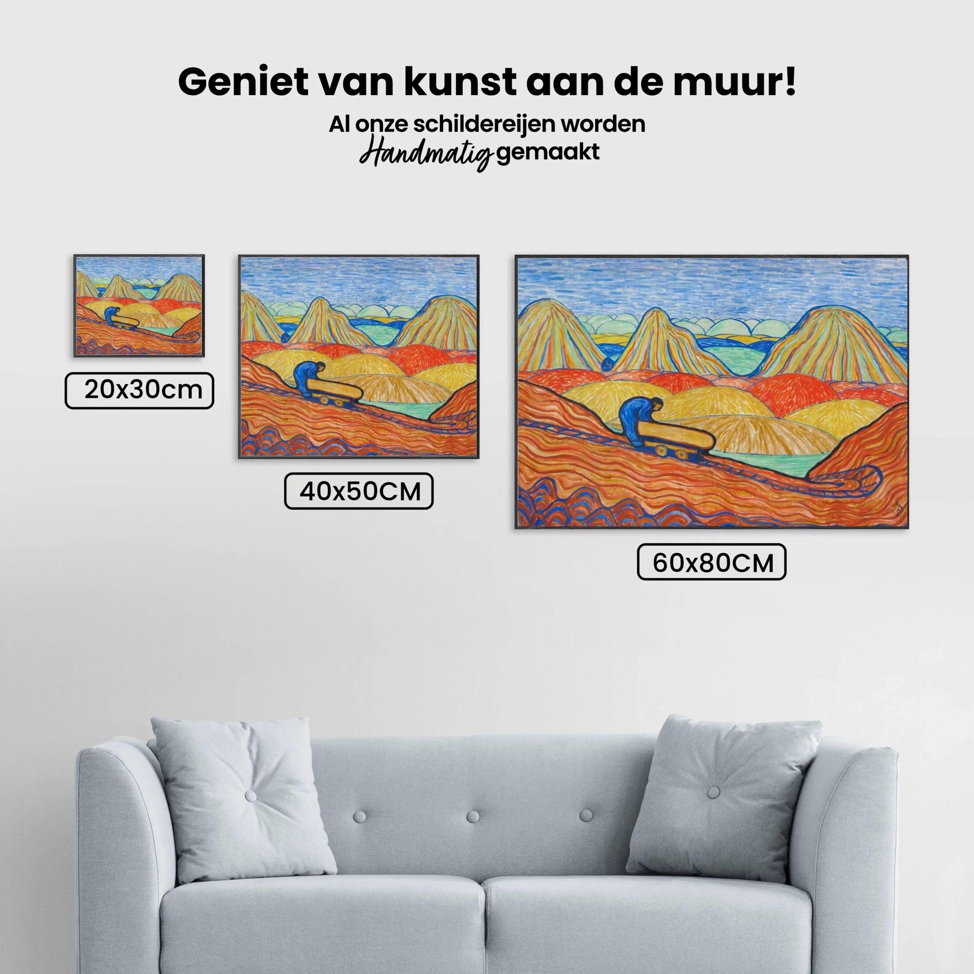 Diamond Painting - Klei werker met een gele kar - SEOS Shop ®