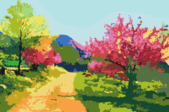 Diamond Painting - Kleurrijk landschap - SEOS Shop ®