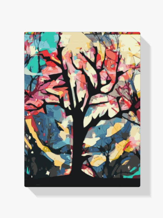 Diamond Painting - Kleurrijke achtergrond achter de boom - SEOS Shop ®