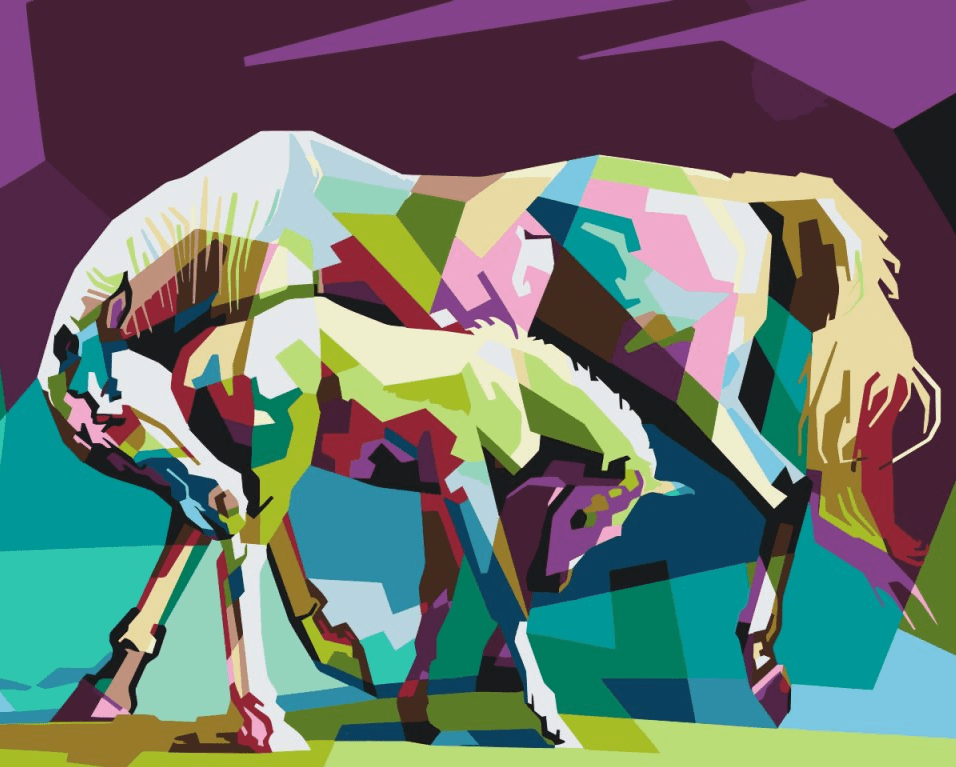Diamond Painting - Kleurrijke paarden - SEOS®
