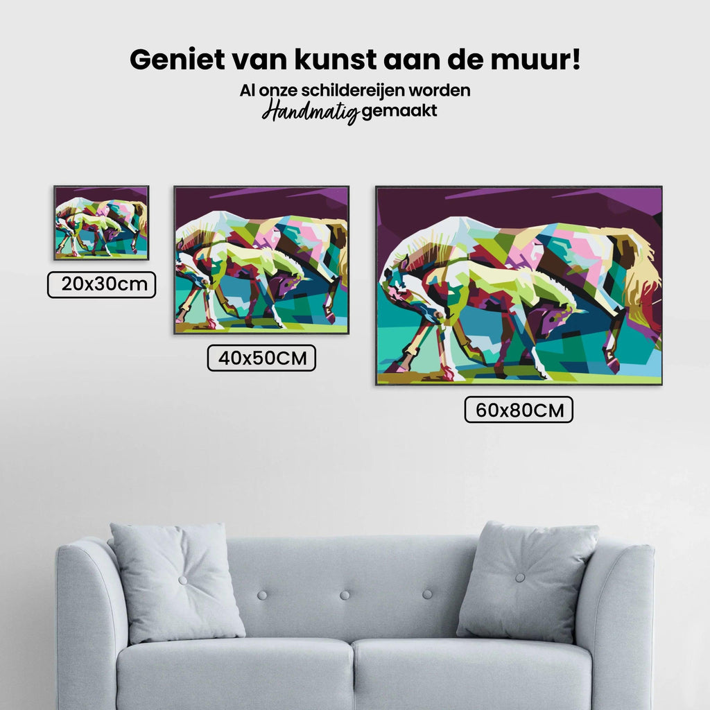 Diamond Painting - Kleurrijke paarden - SEOS®
