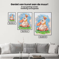 Diamond Painting - Konijn met een vlinder op zijn neus - SEOS®