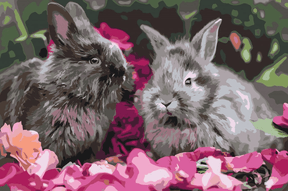 Diamond Painting - Konijnen tussen de bloemen - SEOS®
