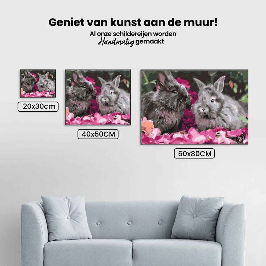 Diamond Painting - Konijnen tussen de bloemen - SEOS®