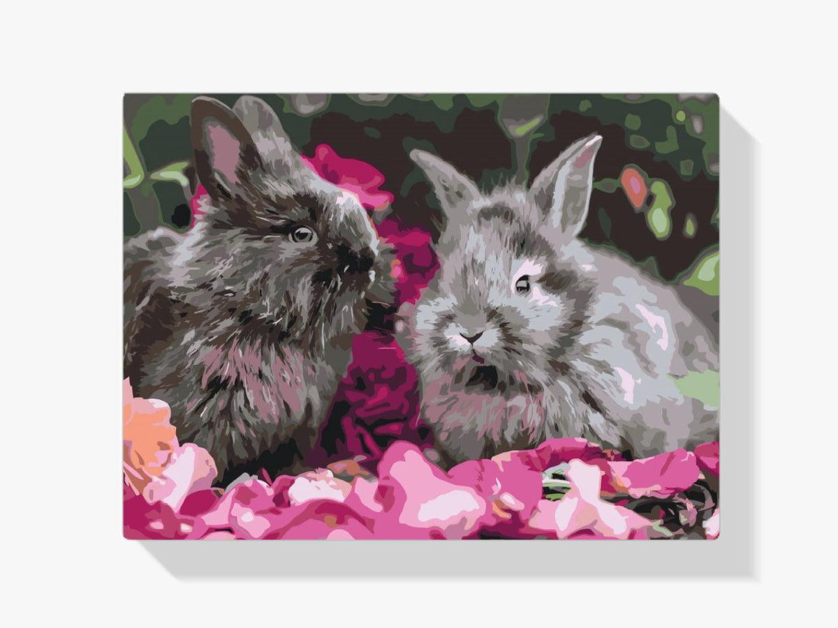 Diamond Painting - Konijnen tussen de bloemen - SEOS®
