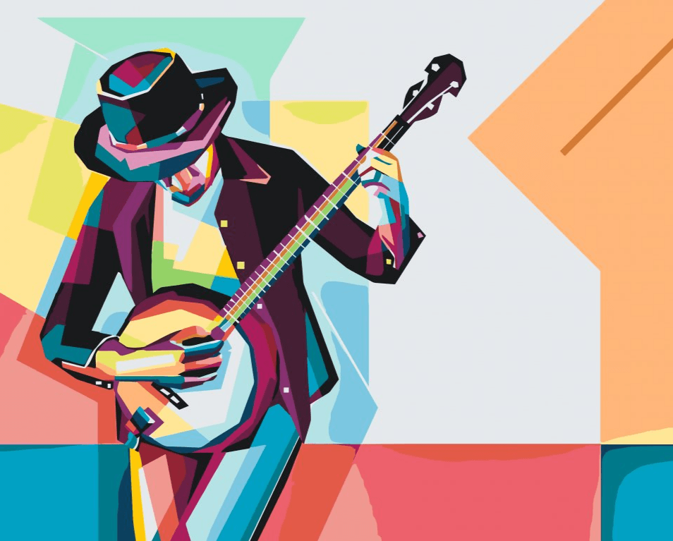 Diamond Painting - Man speelt banjo - SEOS Shop ®