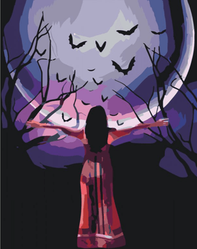 Diamond Painting - Mysterieuze vrouw onder de volle maan - SEOS Shop ®