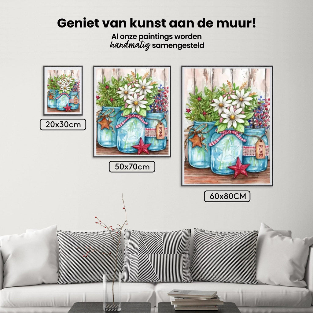 Diamond Painting -  Potten met bloemen en sterren - SEOS Shop ®
