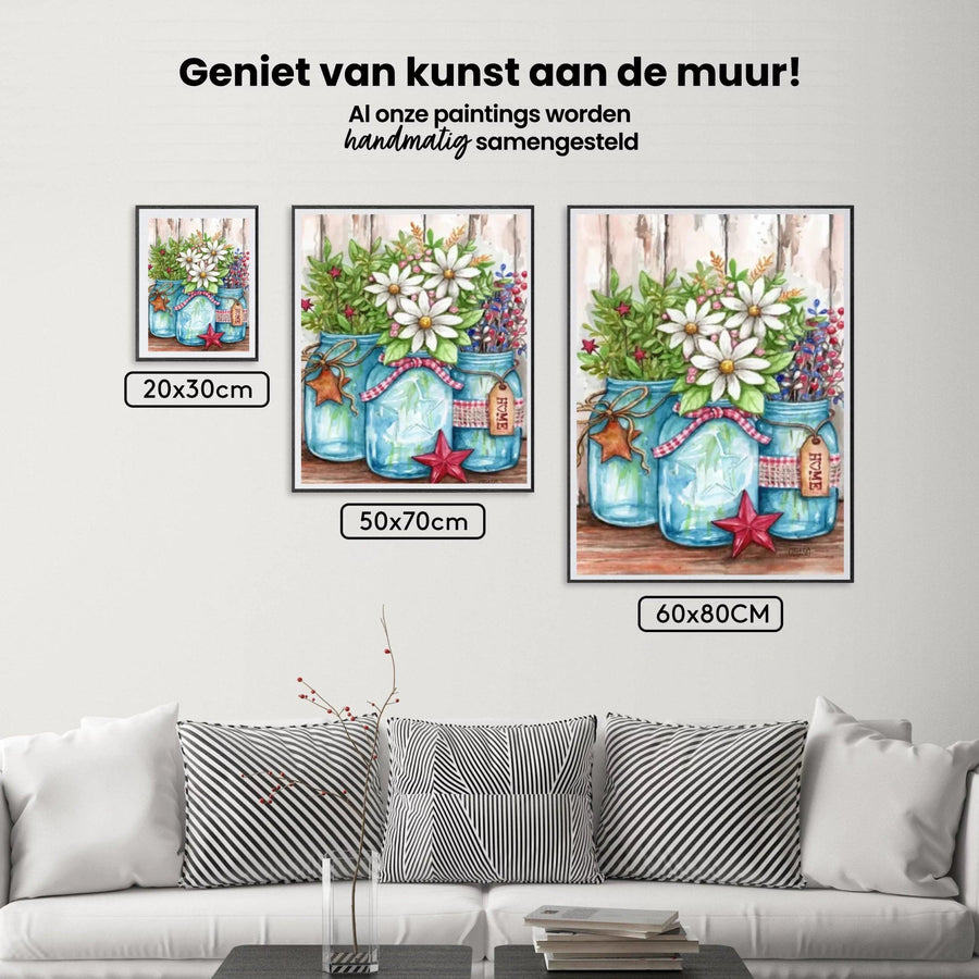 Diamond Painting -  Potten met bloemen en sterren - SEOS Shop ®