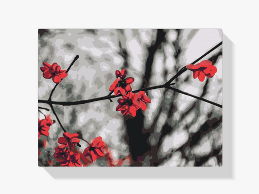 Diamond Painting - Rode bloemen aan de boom - SEOS Shop ®