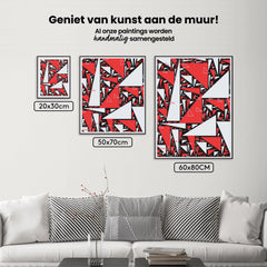 Diamond Painting - Rode en witte driehoeken - SEOS Shop ®