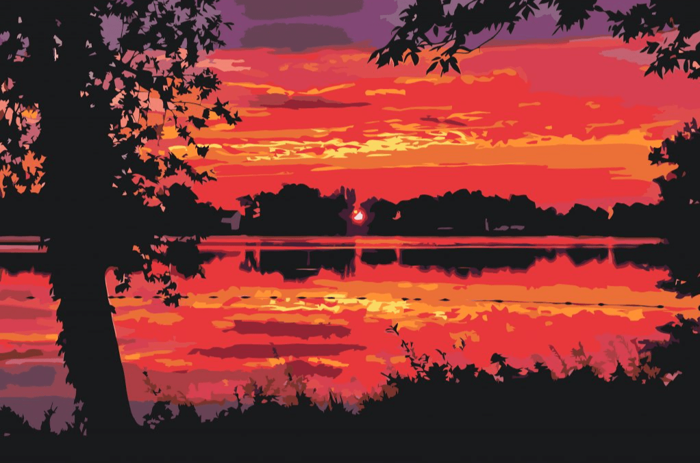 Diamond Painting - Rode zonsondergang - SEOS Shop ®