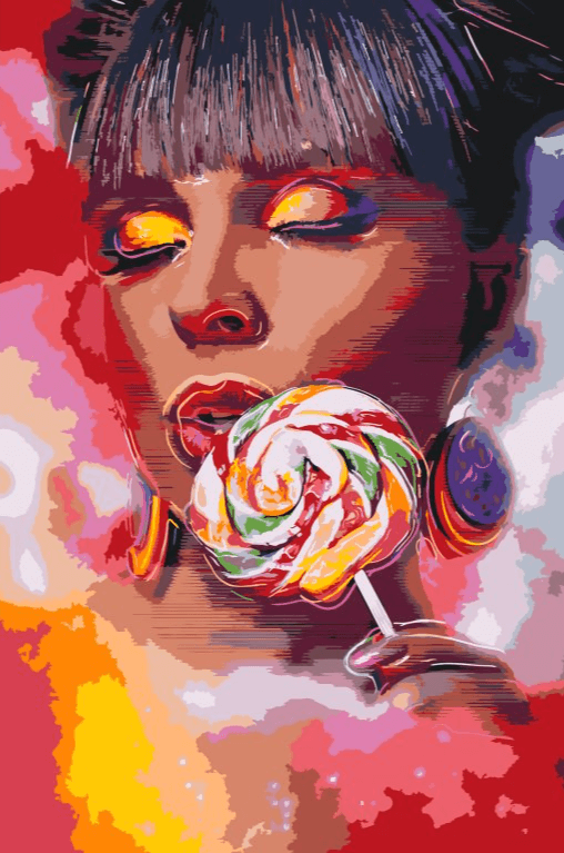 Diamond Painting - Vrouw met een lolly - SEOS Shop ®