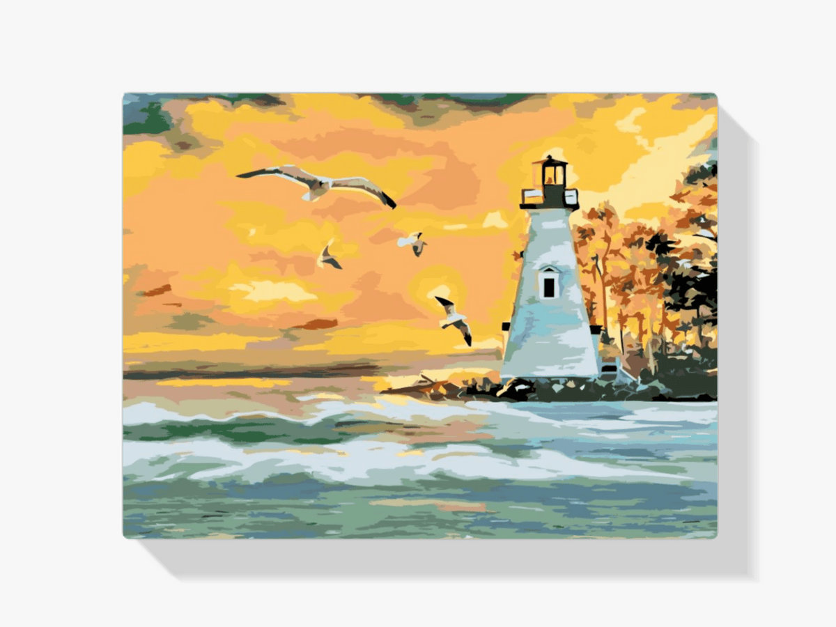 Diamond Painting - Vuurtoren en meeuwen - SEOS Shop ®