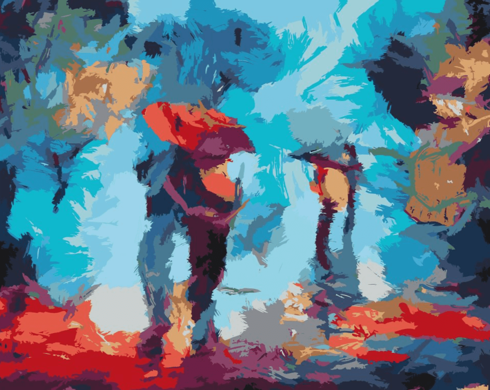 Diamond Painting - Wandeling in de regen - SEOS Shop ®
