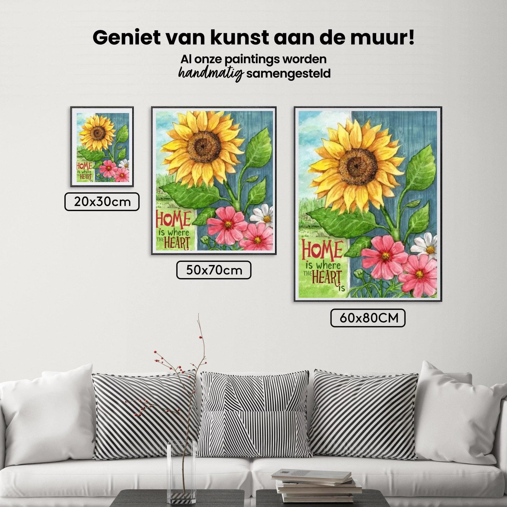 Diamond Painting - Zonnebloem Thuis Hart - SEOS Shop ®