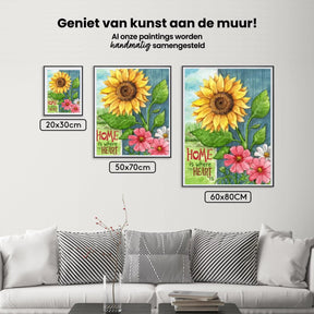 Diamond Painting - Zonnebloem Thuis Hart - SEOS Shop ®