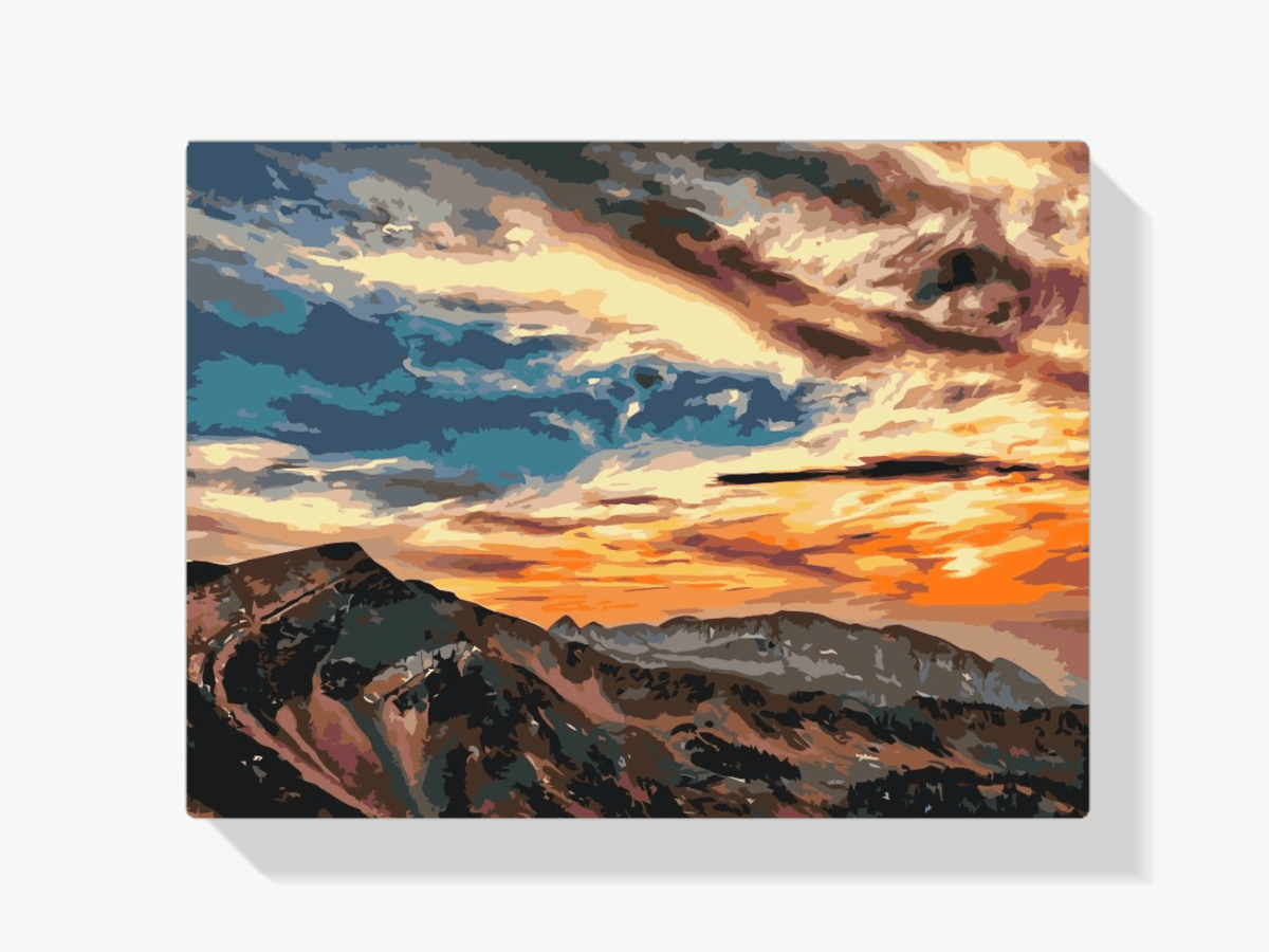 Diamond Painting - Zonsondergang boven de bergen - SEOS Shop ®