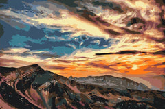 Diamond Painting - Zonsondergang boven de bergen - SEOS Shop ®