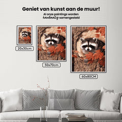 Diamond painting Wasbeer in een boom - SEOS Shop ®