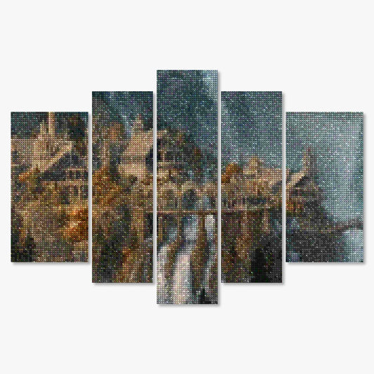 Diamond Painting Afgelegen stad 5 luik